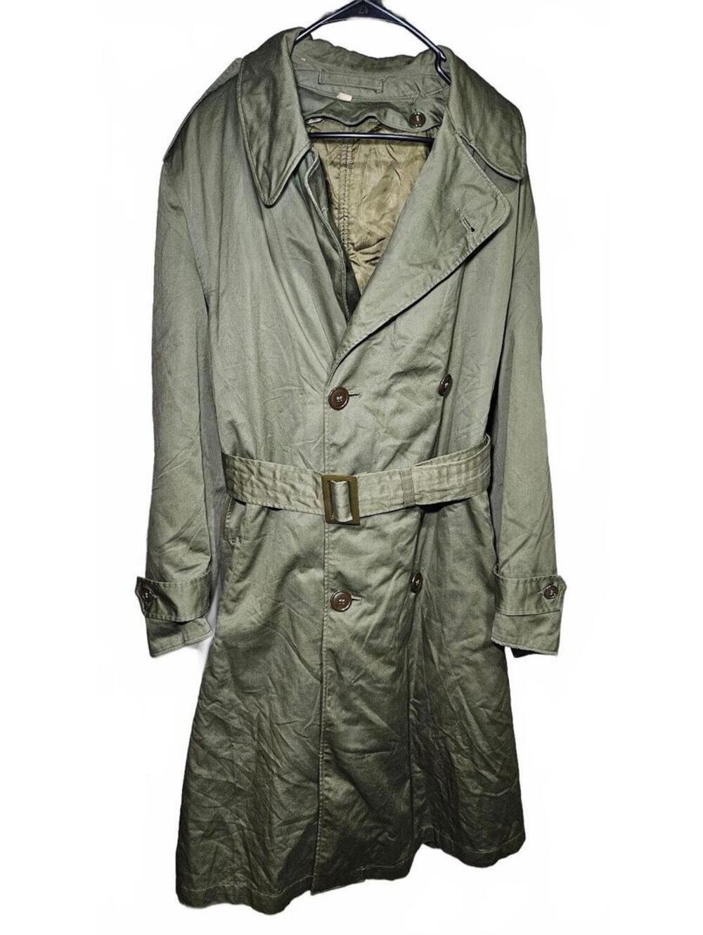 1953 US Army OG-107 M1950 Trench Coat Wool Liner Short M